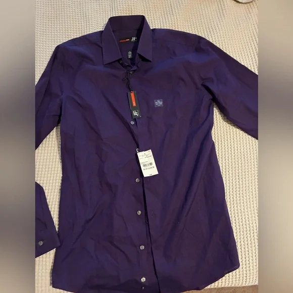 JF J.Ferrar Men’s Deep Purple Dress Shirt, 15-15.5, Medium, NWT - Picture 1 of 4